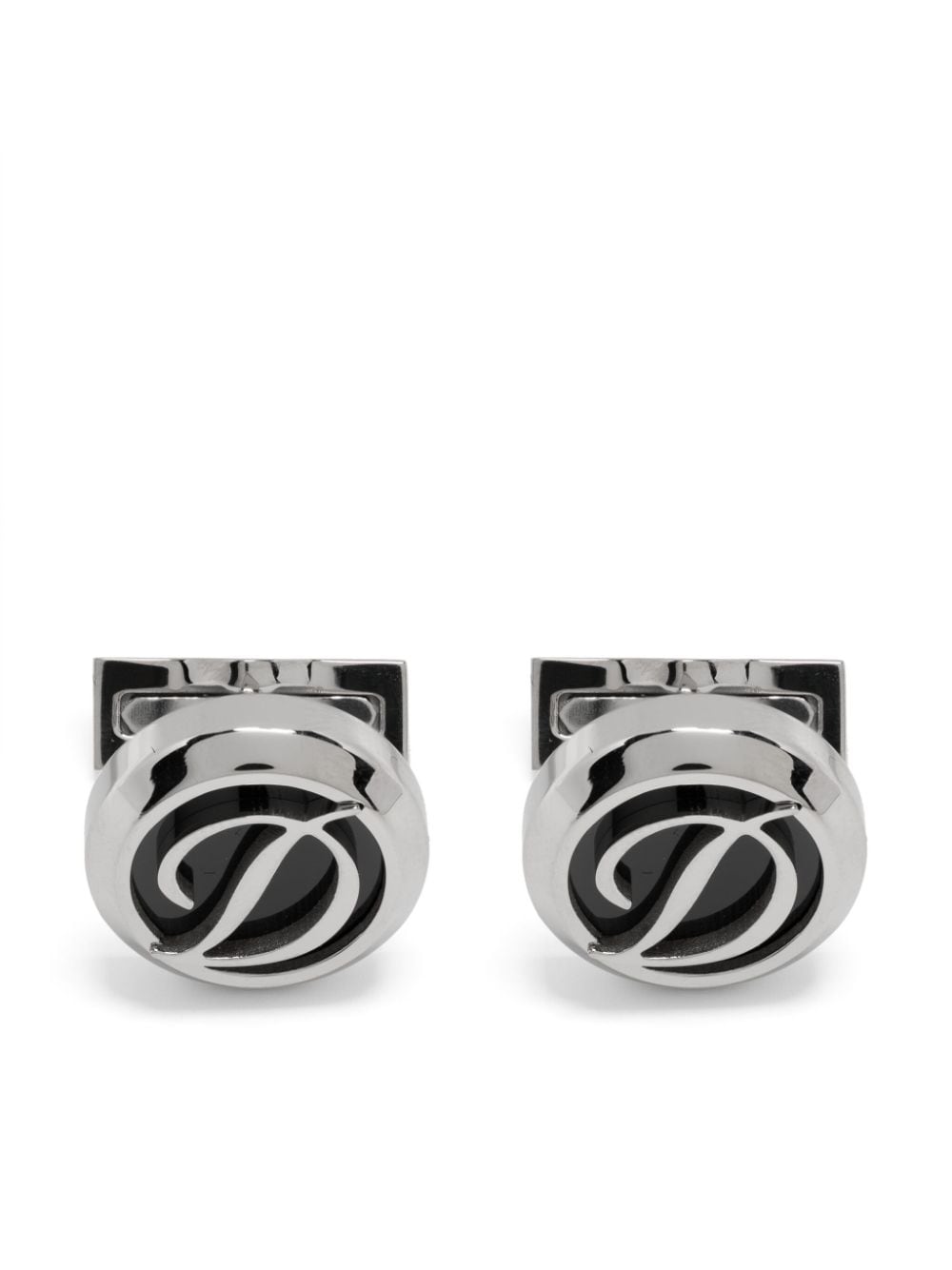 S.T. Dupont logo-engraved lacquered cufflinks - Silver von S.T. Dupont