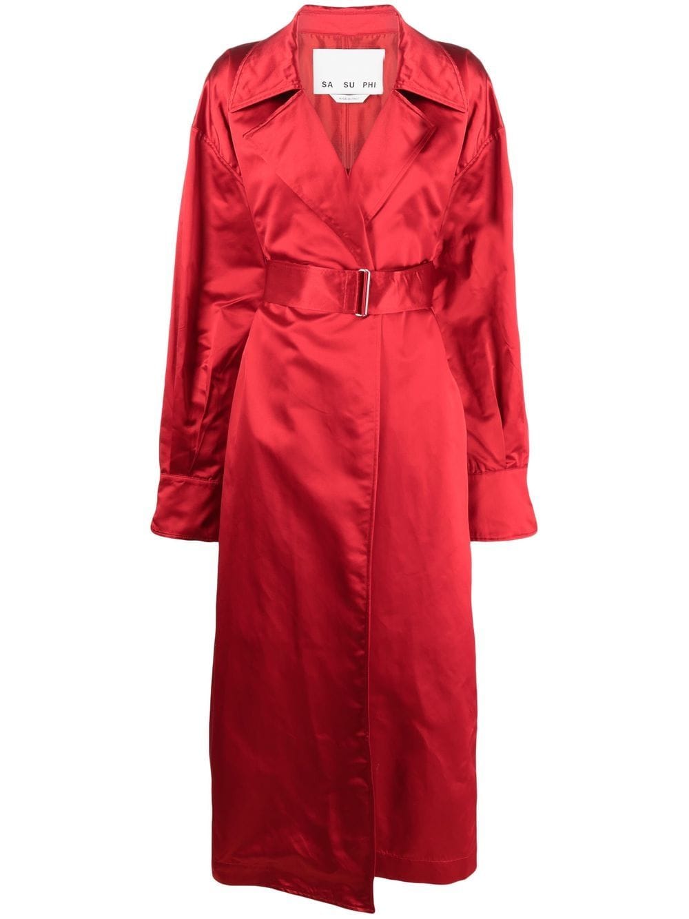 SA SU PHI belted-waist silk trench coat - Red von SA SU PHI
