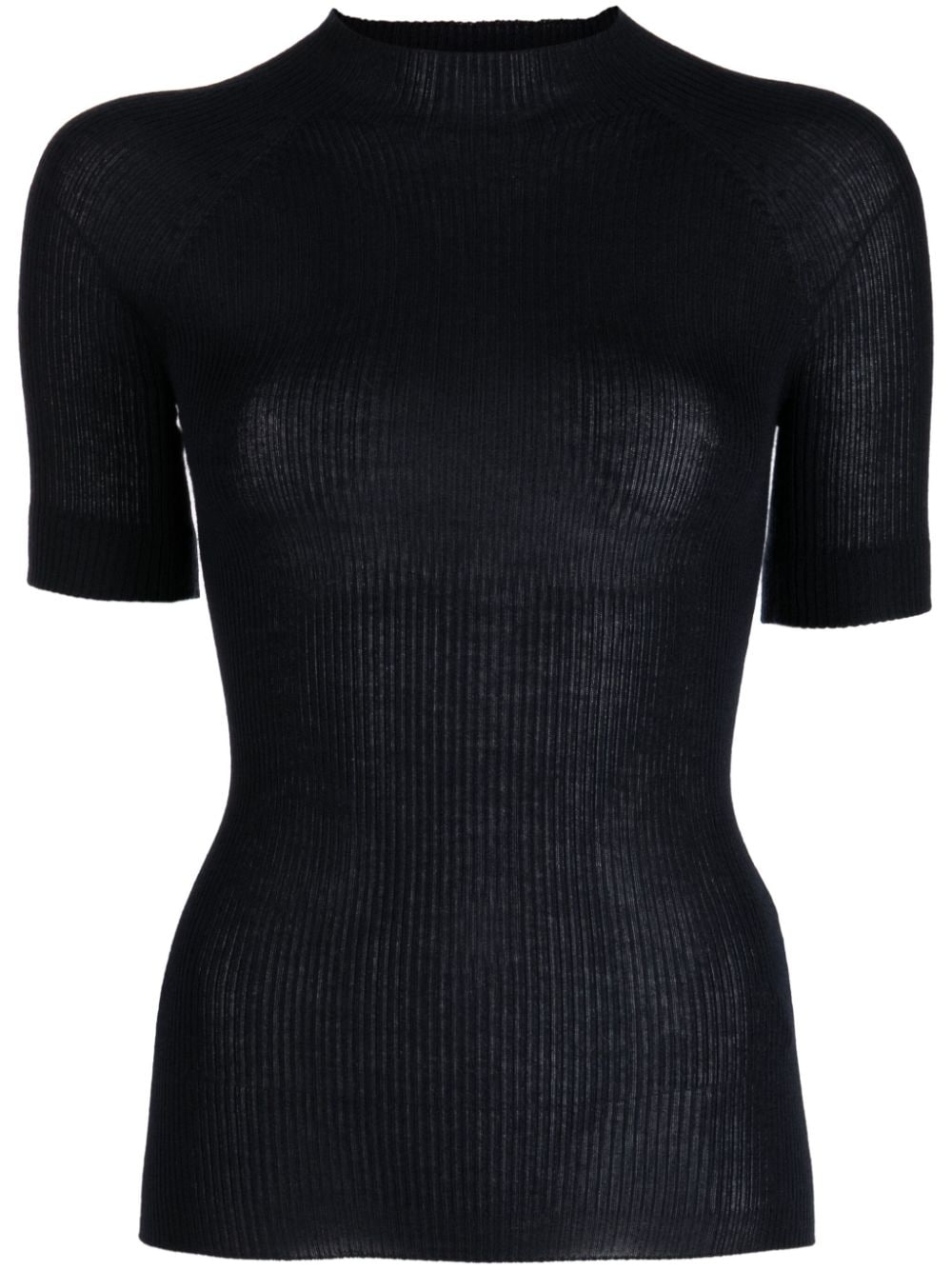 SA SU PHI fine-ribbed knitted top - Black von SA SU PHI