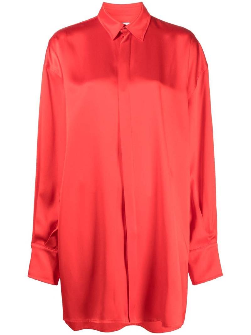 SA SU PHI satin finish long-sleeved shirt - Red von SA SU PHI