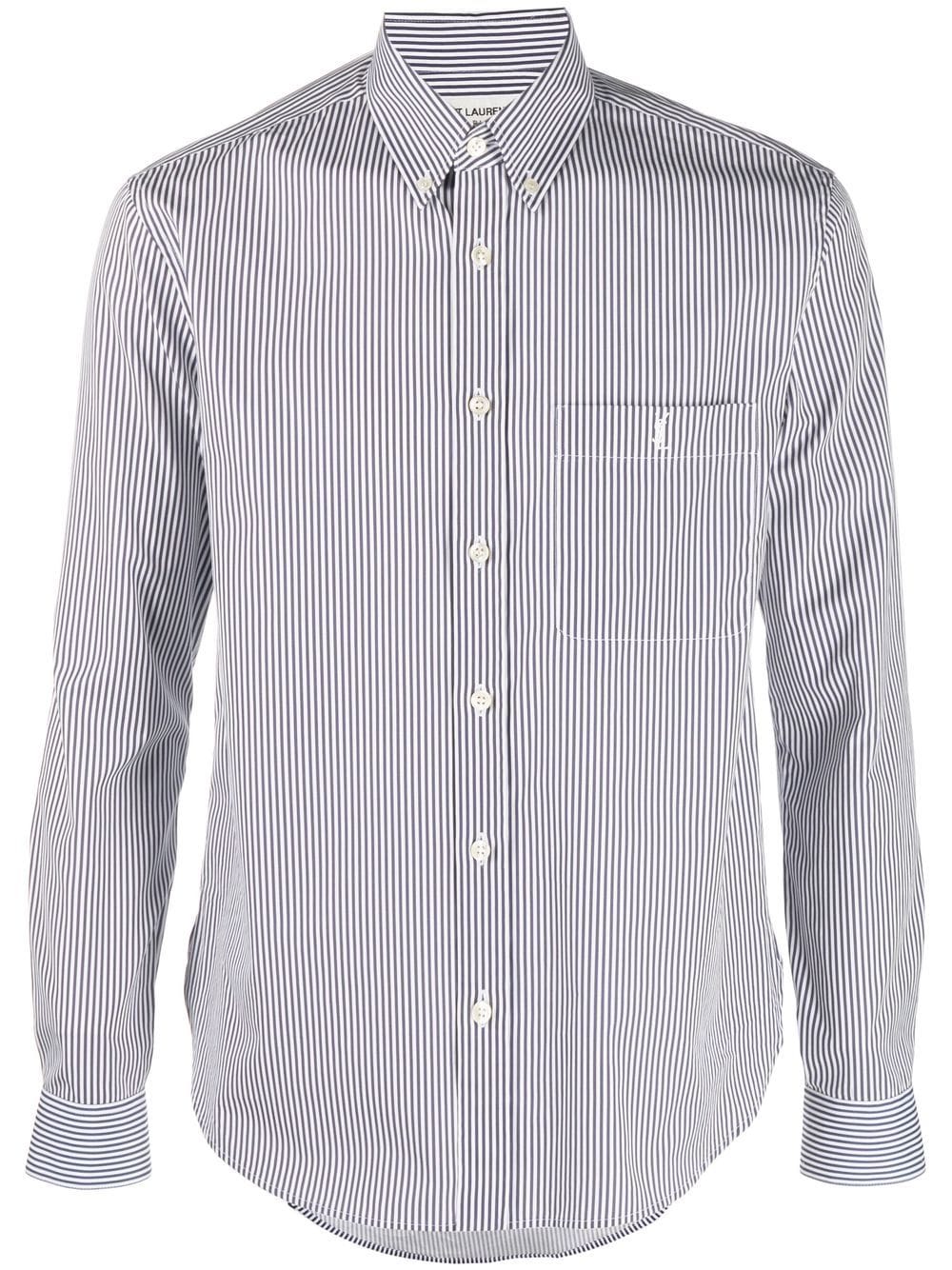 Saint Laurent striped button-down shirt - Blue von Saint Laurent