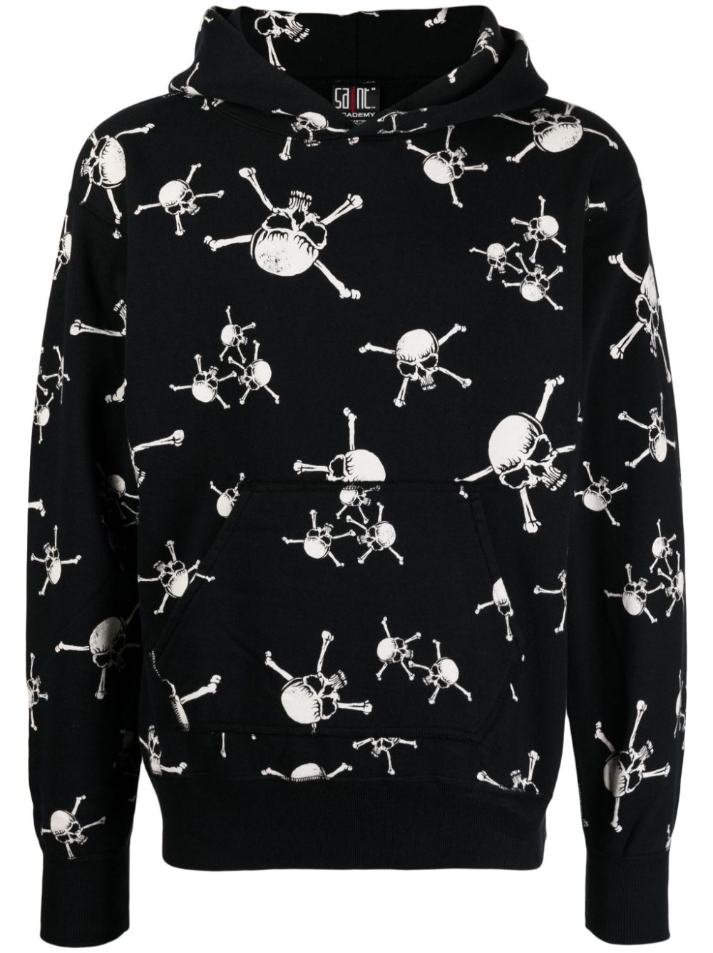 SAINT MXXXXXX skull-print cotton hoodie - Black von SAINT MXXXXXX