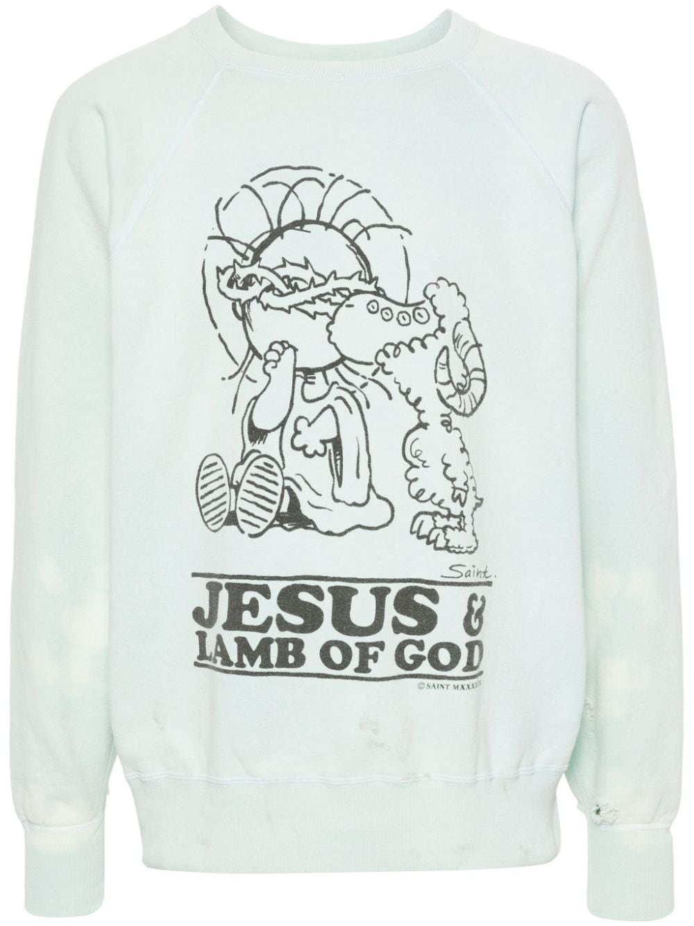 SAINT MXXXXXX slogan-print cotton sweatshirt - Blue von SAINT MXXXXXX