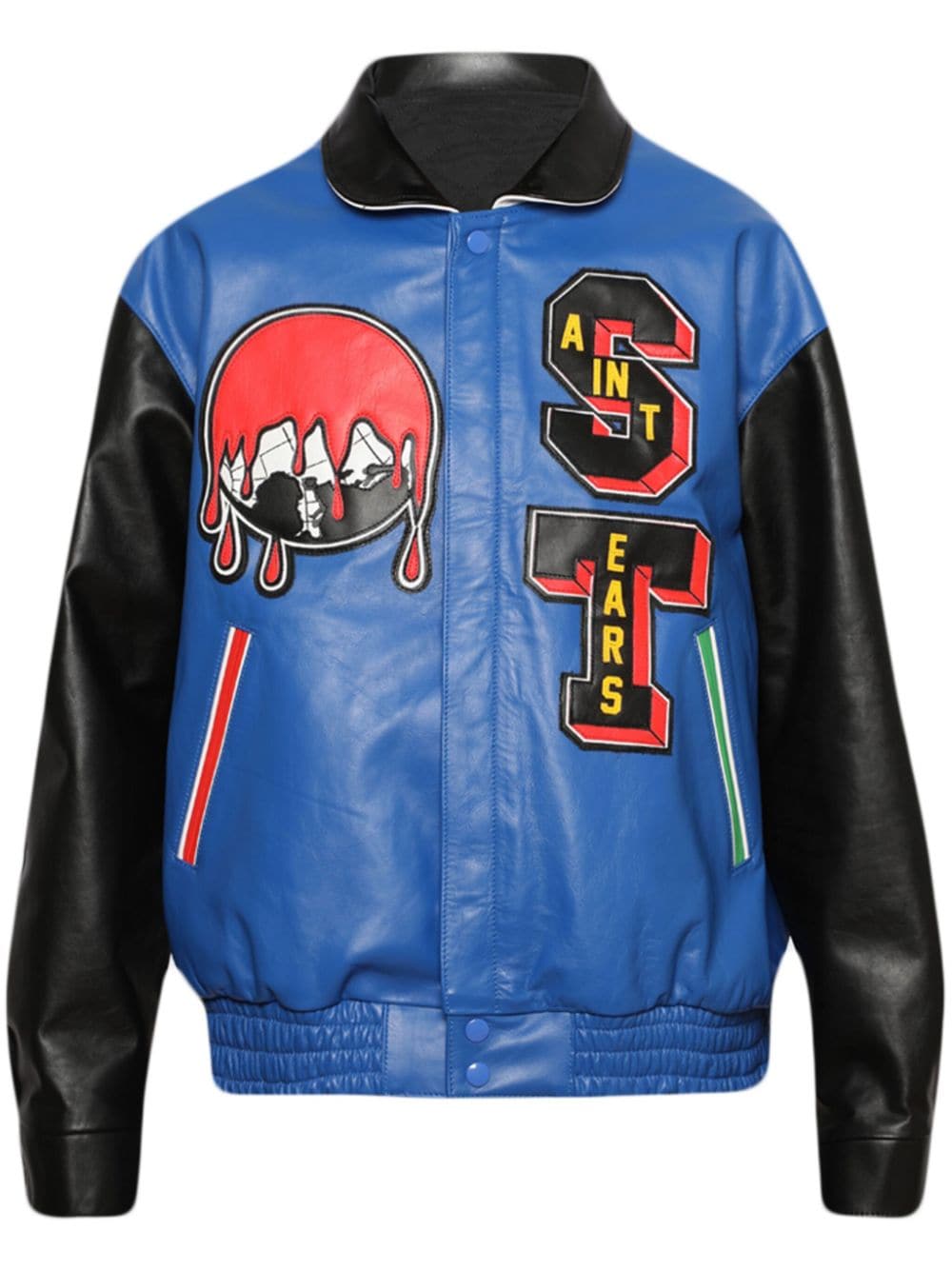 SAINT MXXXXXX x Denim Tears leather varsity jacket - Black von SAINT MXXXXXX