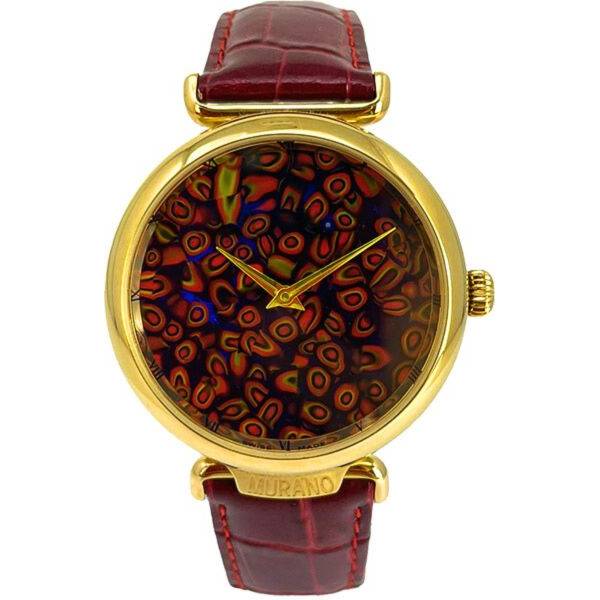 _MURANO® Sklettuhr Handaufzug, Murrina Glas Moasic braun von _SALE