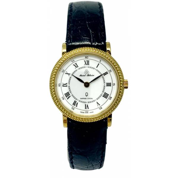 SAINT-BLAISE Sapphire Crystal Golduhr mit Lederband SAINT-BLAISE Sapphire Crystal Golduhr mit Lederband von _SALE