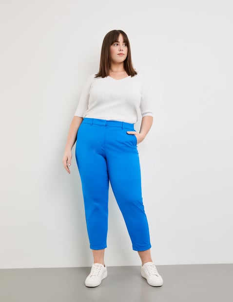 SAMOON Damen Baumwoll-Chino mit Stretchkomfort Greta Baumwolle Blau von SAMOON