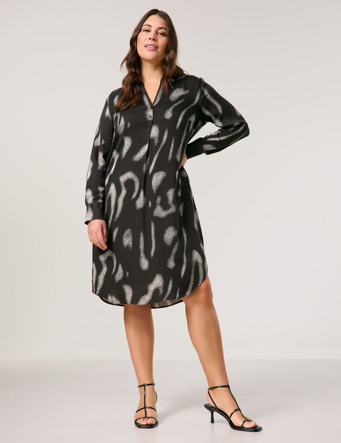 SAMOON Damen Blusenkleid mit Unterkleid Viskose Schwarz von SAMOON
