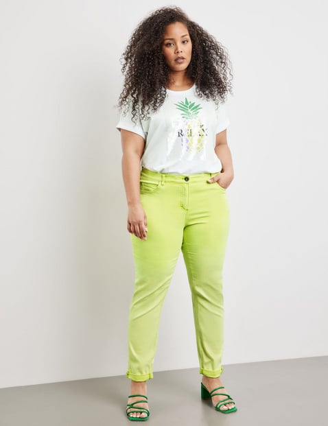 SAMOON Damen Coloured Jeans mit Farbverlauf Betty Jeans Baumwolle Grün von SAMOON