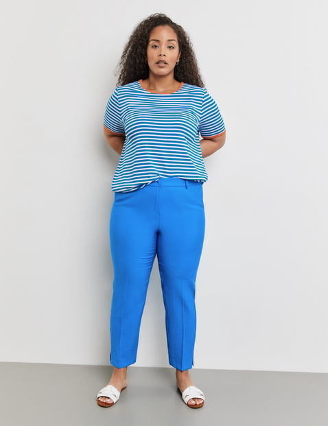 SAMOON Damen Gepflegte 7/8 Hose Greta Viskose Blau von SAMOON