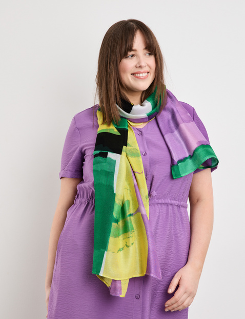 SAMOON Damen Schal mit farbenfrohem Print 180cm Viskose Grün gemustert von SAMOON