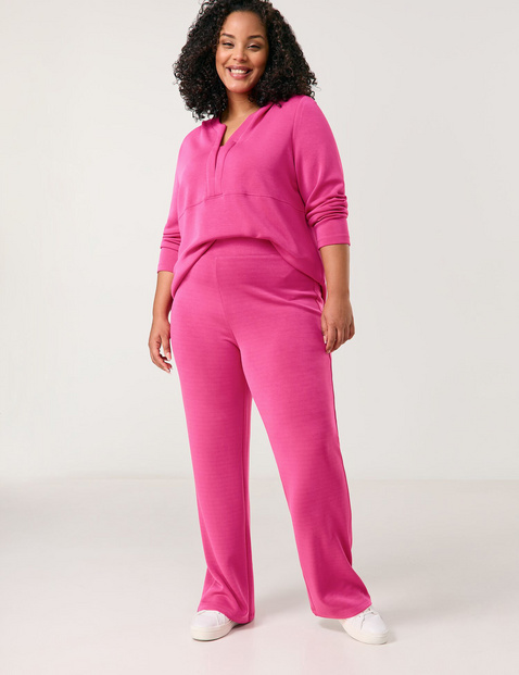 SAMOON Damen Schlupfhose aus Sandy Washed Sweat Modal Normale Leibhöhe Pink von SAMOON