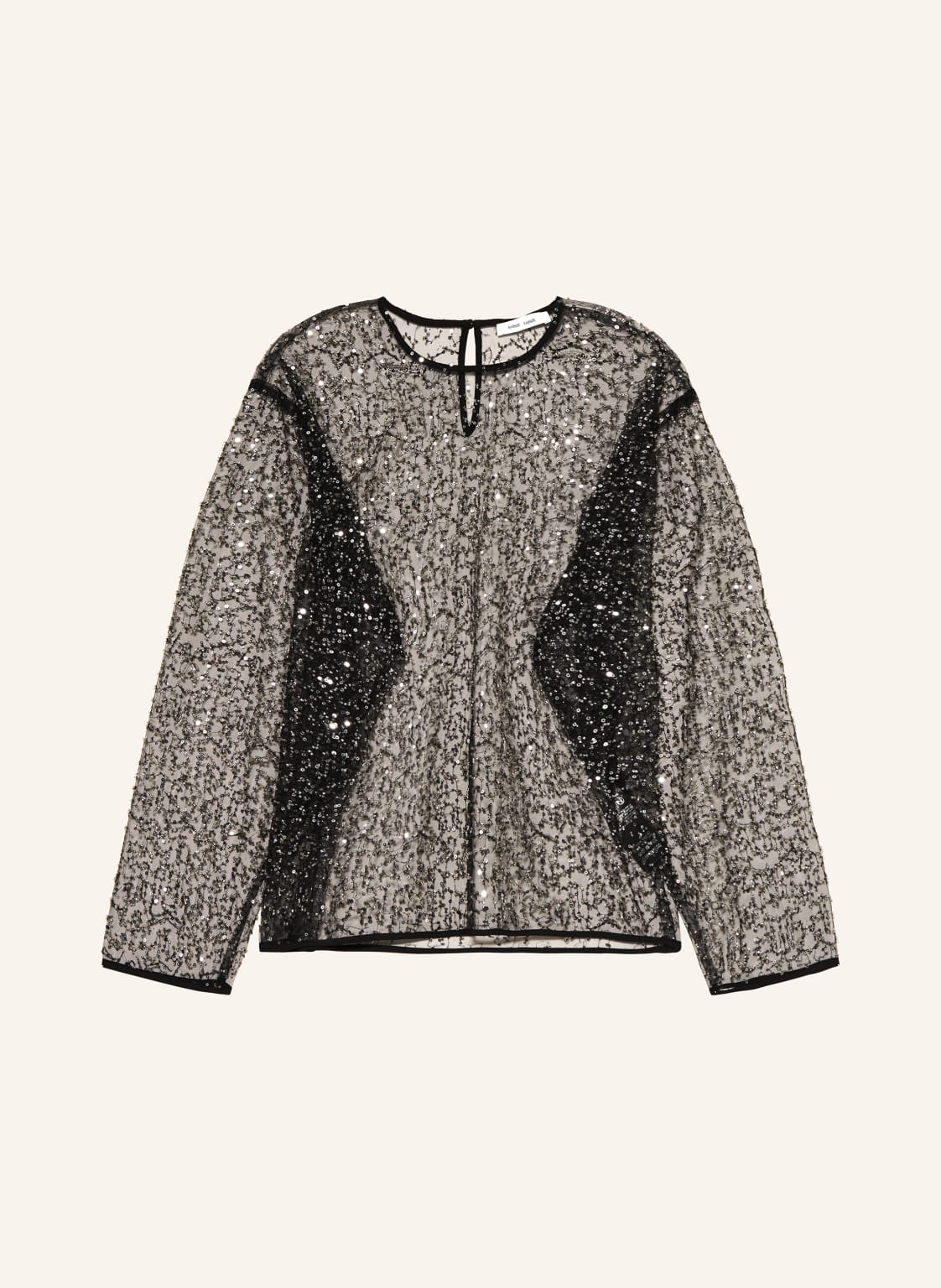 Samsøe Samsøe Blusenshirt Samally Aus Mesh Mit Schmuckperlen Und Pailletten schwarz Samsøe Samsøe Blusenshirt Samally Aus Mesh Mit Schmuckperlen Und Pailletten schwarz von SAMSØE SAMSØE