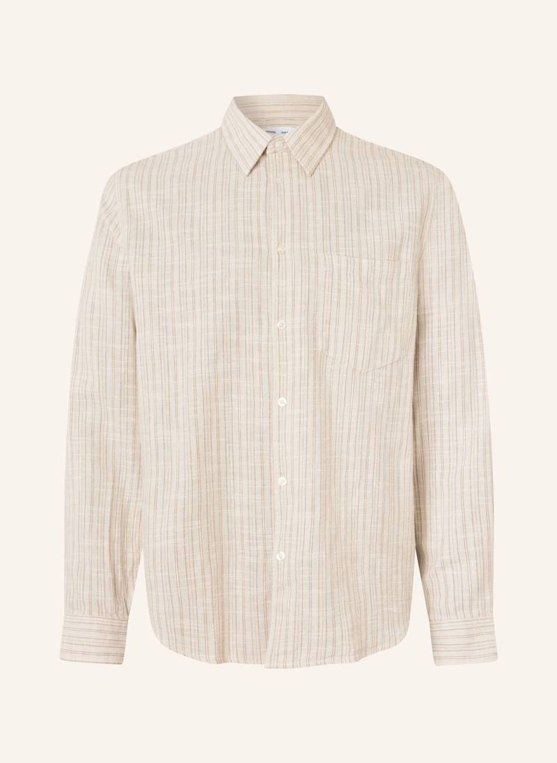 Samsøe  Samsøe Hemd Liam Comfort Fit Mit Leinen beige von SAMSØE  SAMSØE