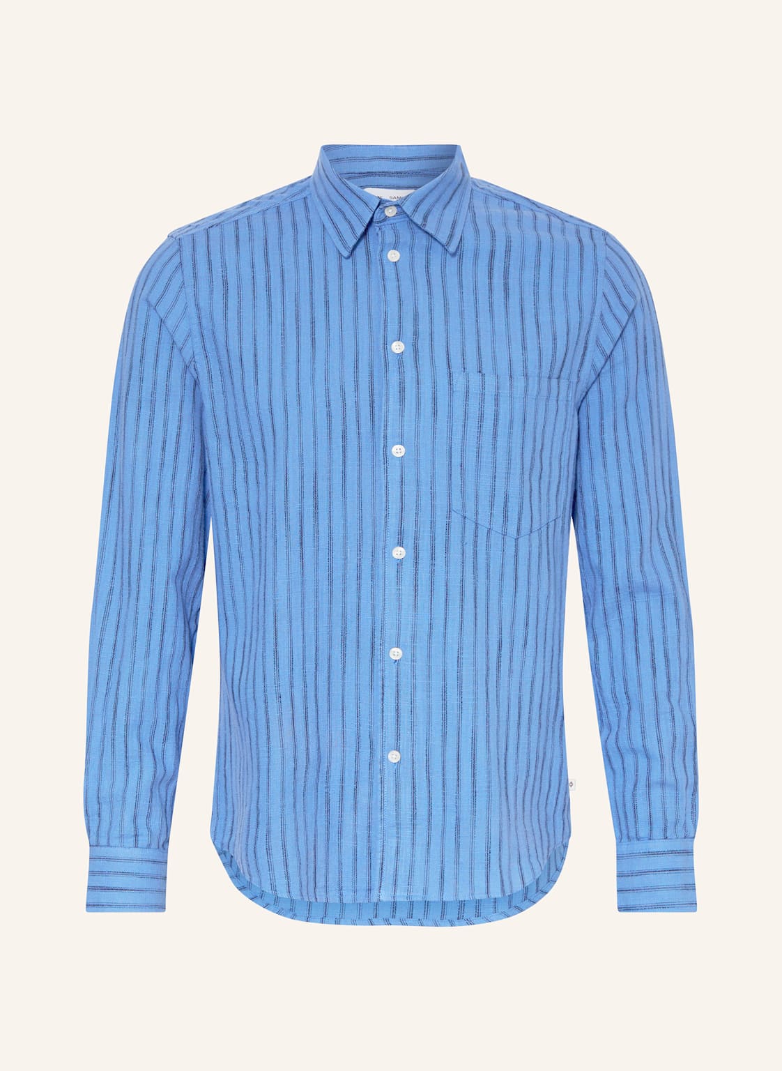 Samsøe  Samsøe Hemd Liam Comfort Fit Mit Leinen blau von SAMSØE  SAMSØE