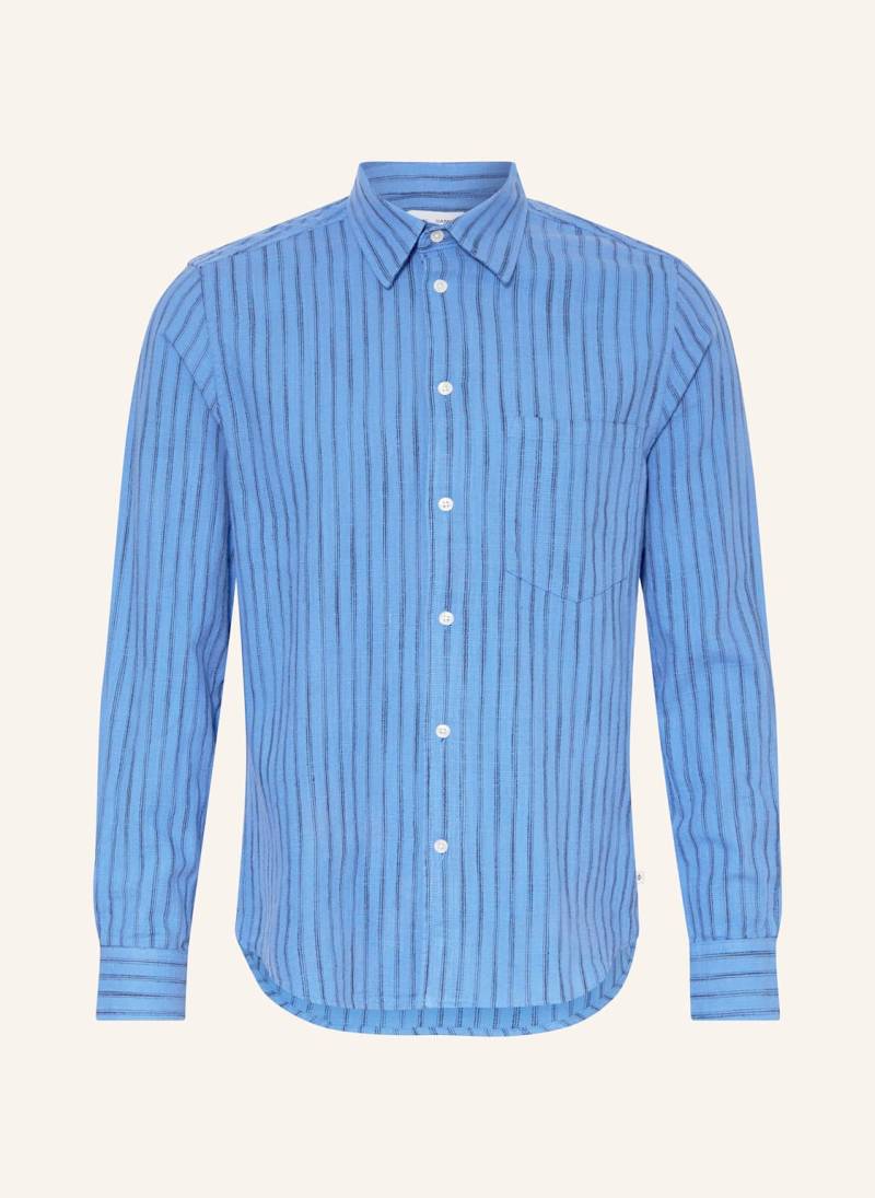 Samsøe  Samsøe Hemd Liam Comfort Fit Mit Leinen blau von SAMSØE  SAMSØE