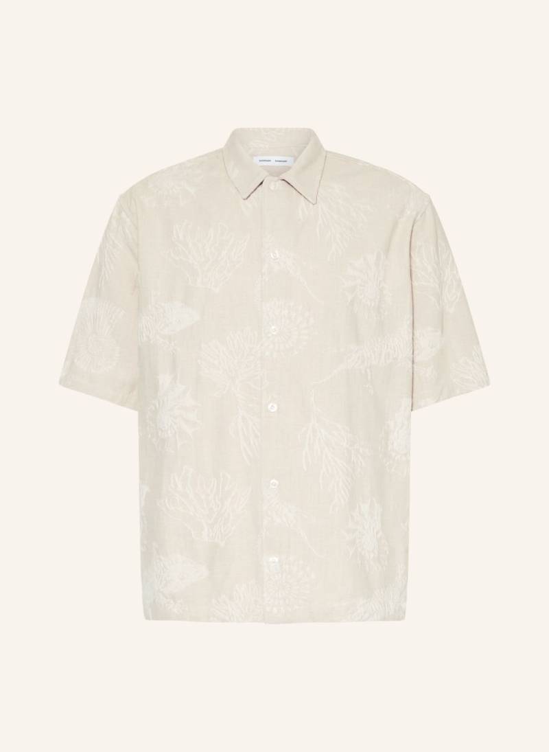 Samsøe  Samsøe Kurzarm-Hemd Saayo Comfort Fit beige von SAMSØE  SAMSØE