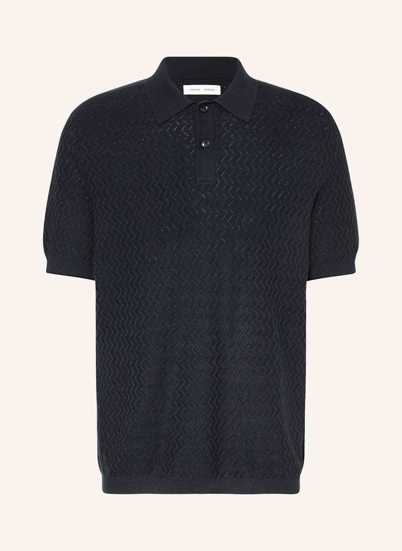 Samsøe  Samsøe Strick-Poloshirt Samarkus blau von SAMSØE  SAMSØE