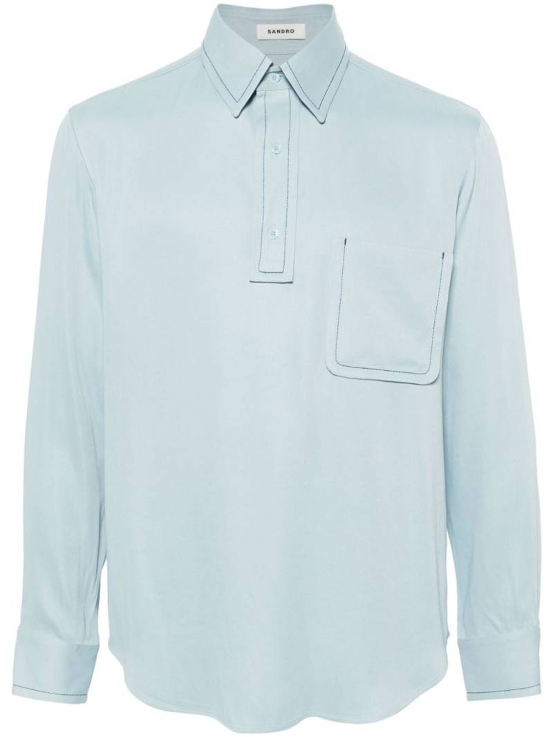 SANDRO Luca button-up twill shirt - Blue von SANDRO