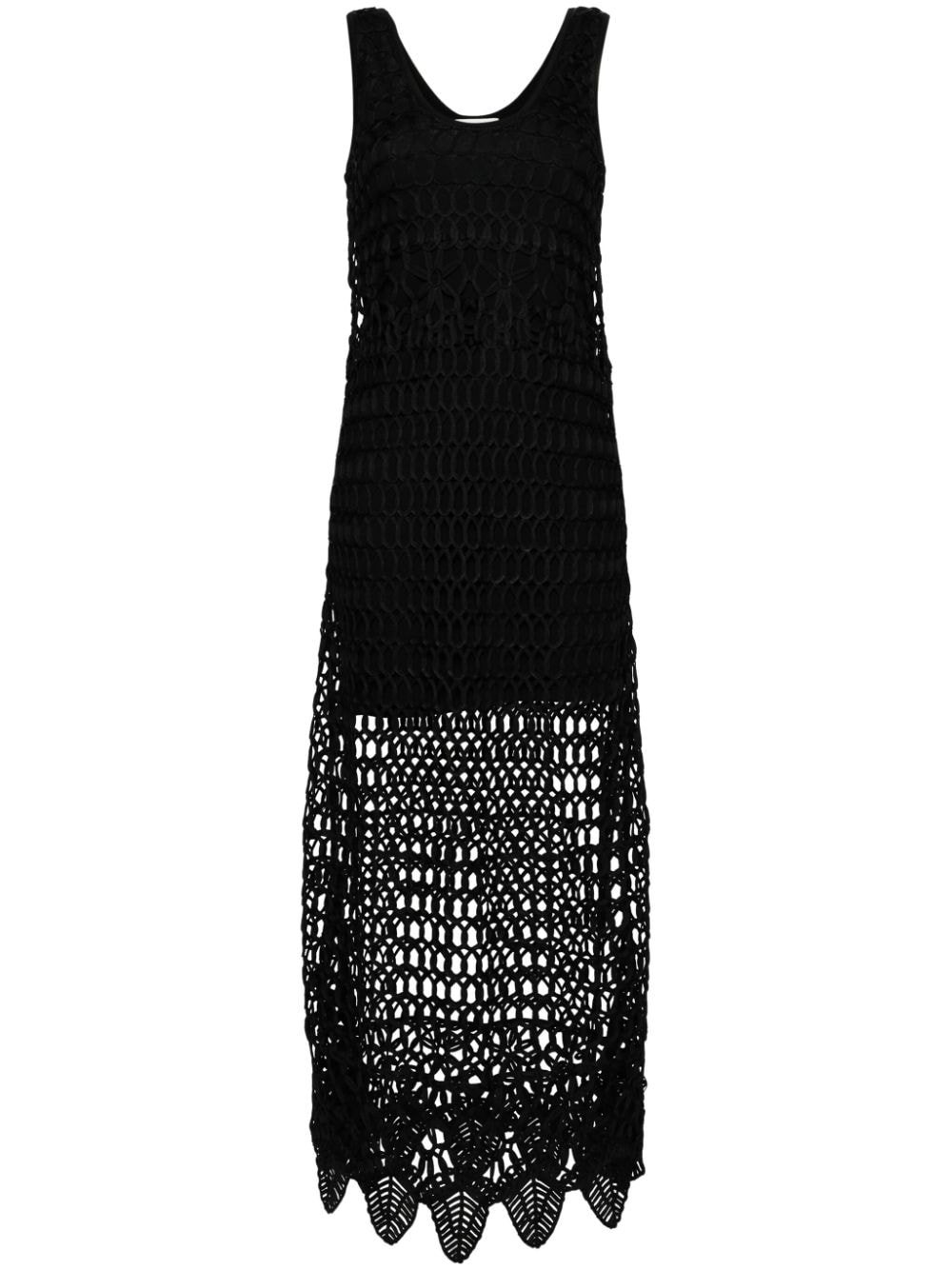 SANDRO Regina open-knit maxi dress - Black von SANDRO