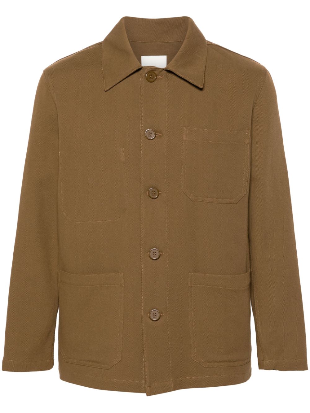 SANDRO button-down cotton shirt jacket - Brown von SANDRO
