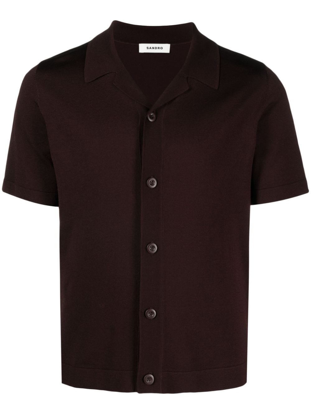 SANDRO camp-collar knitted polo shirt - Brown von SANDRO