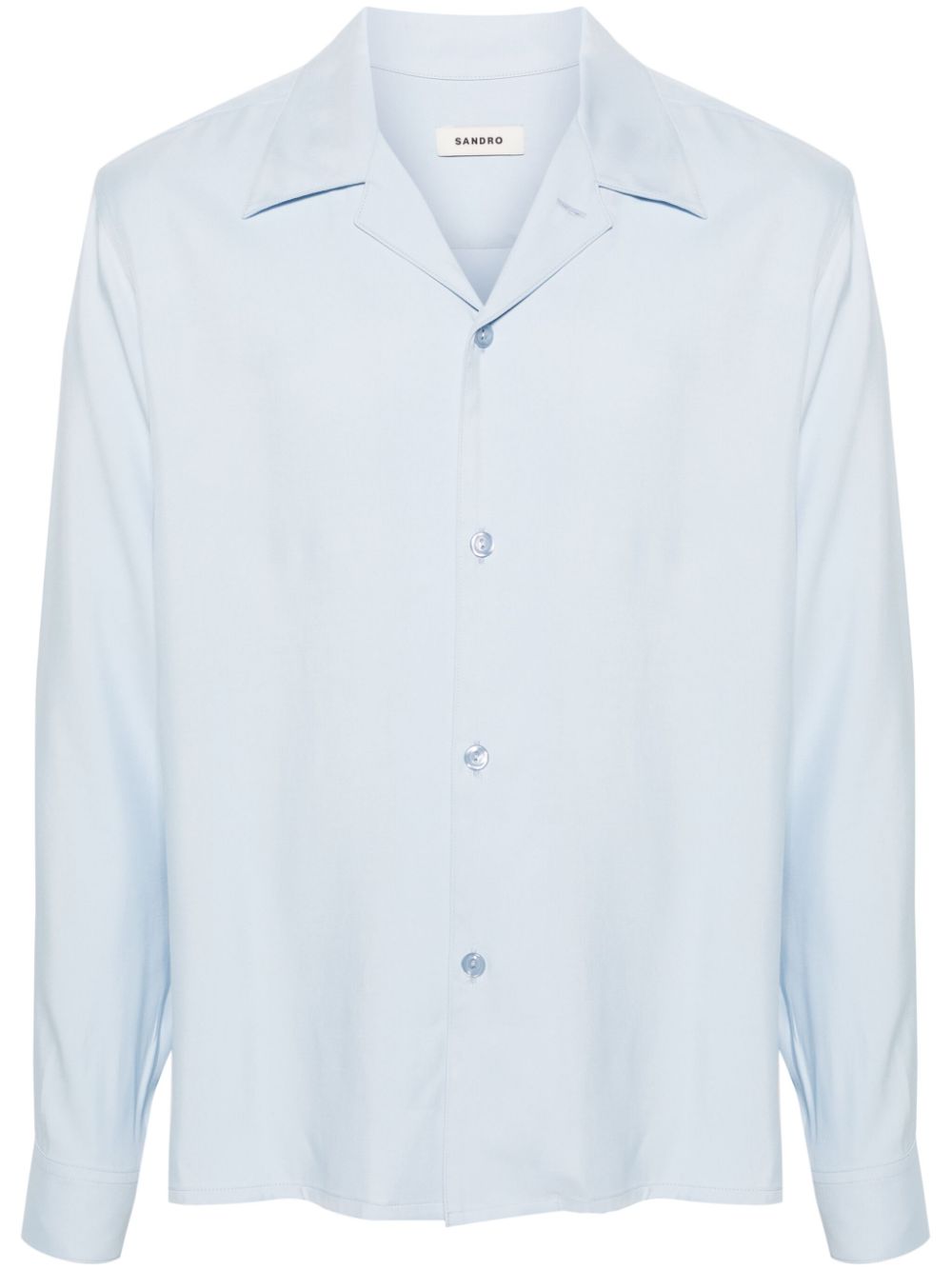 SANDRO camp-collar twill shirt - Blue von SANDRO