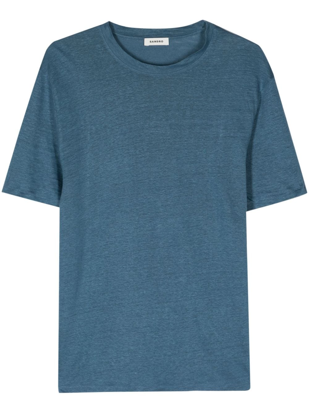 SANDRO crew-neck linen T-shirt - Blue von SANDRO