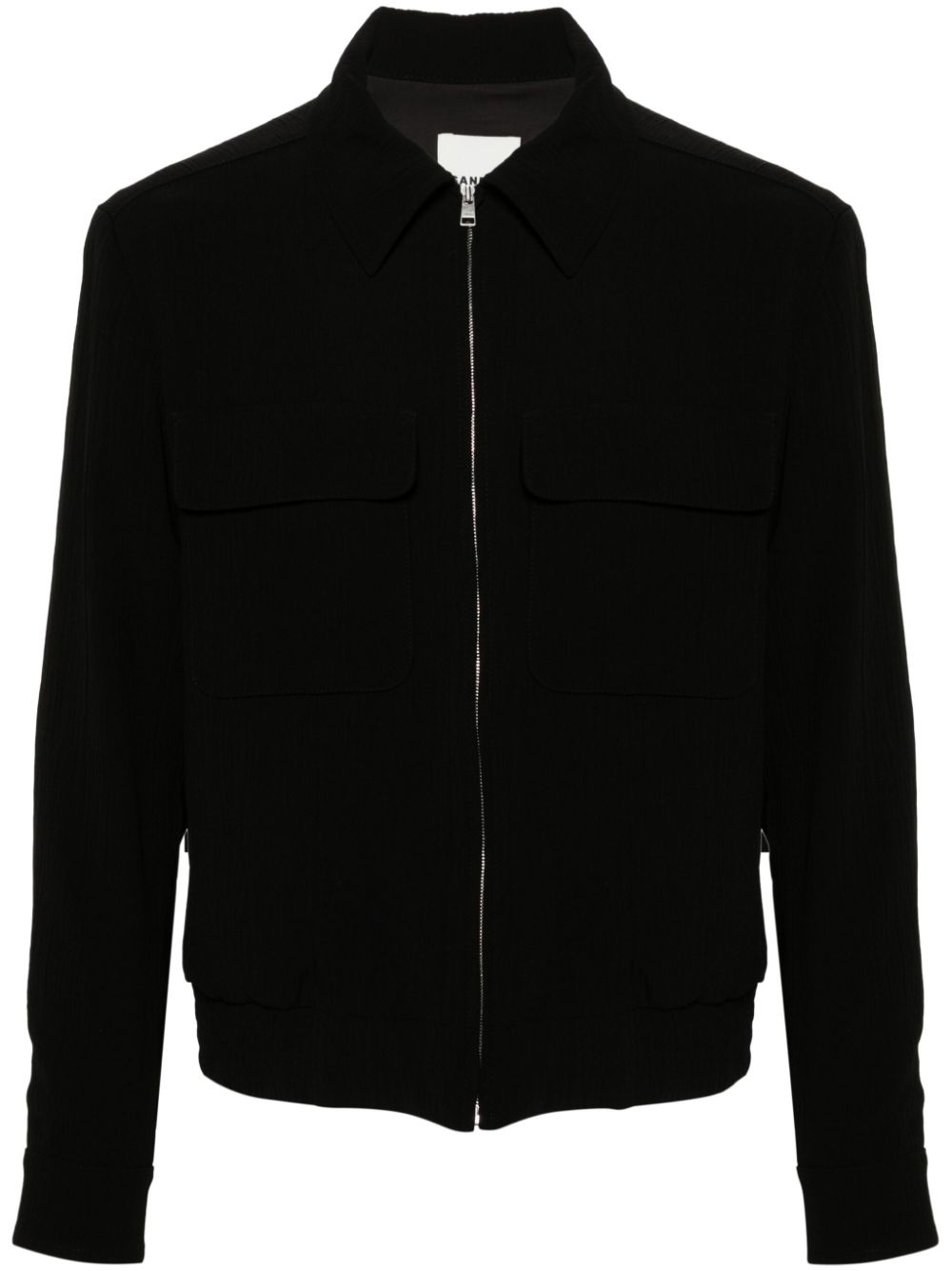 SANDRO crinkled zip-up shirt jacket - Black von SANDRO