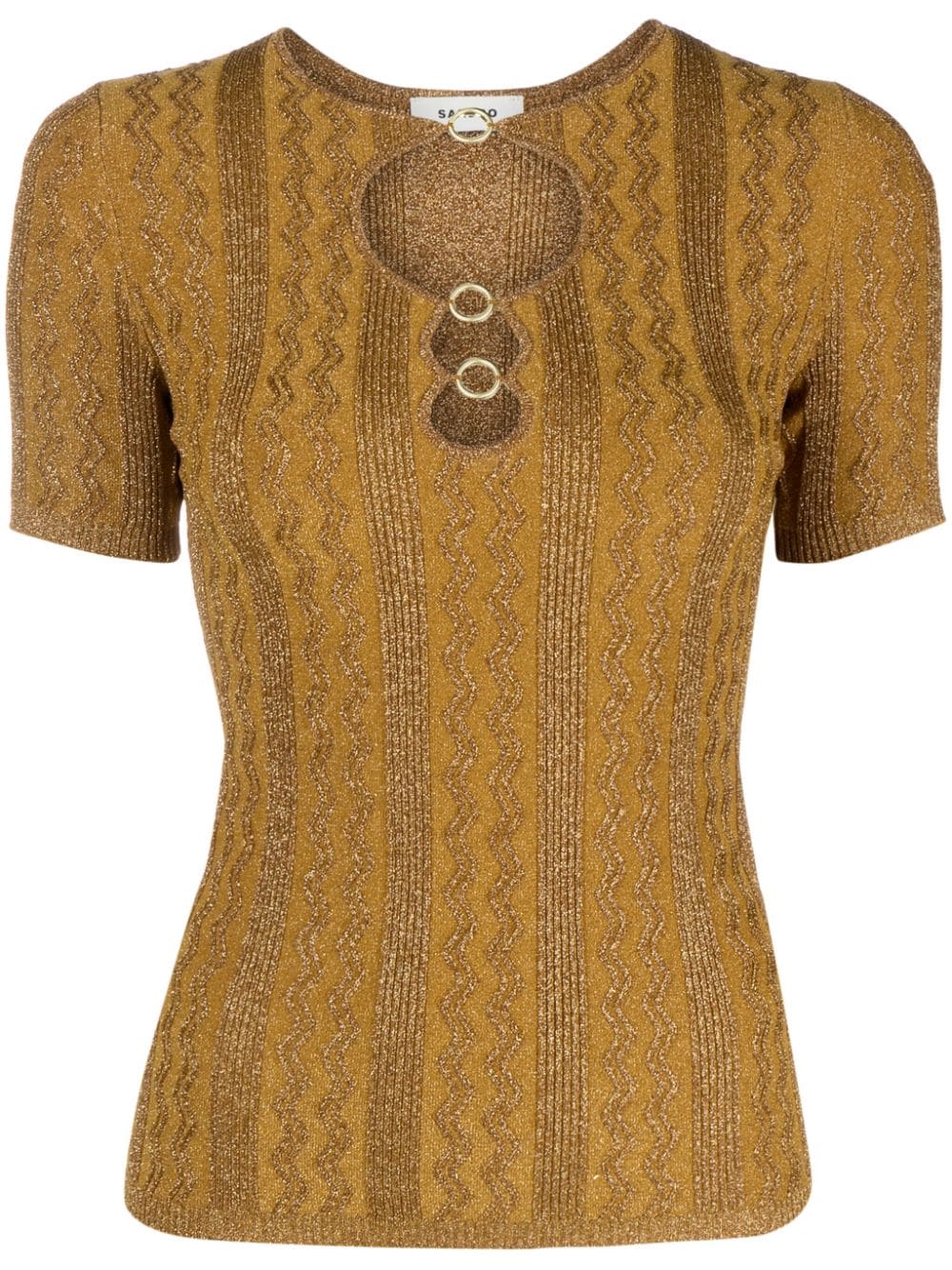 SANDRO cut-out knitted top - Brown von SANDRO