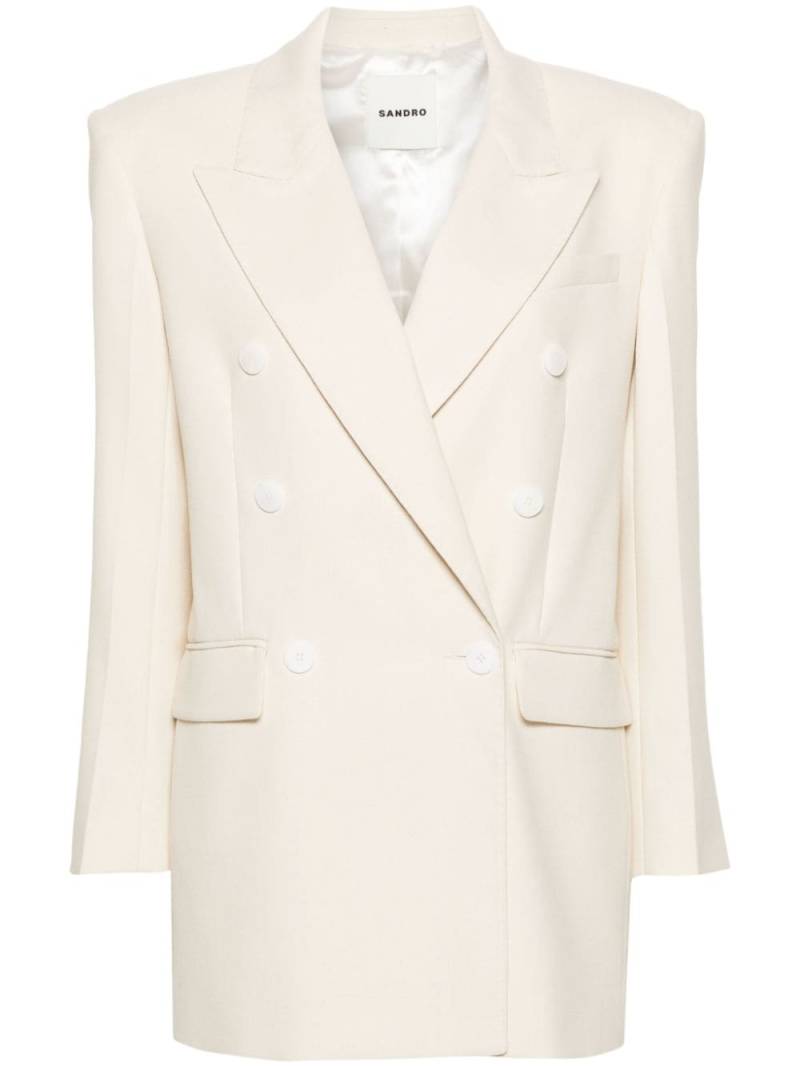 SANDRO double-breasted twill blazer - Neutrals von SANDRO