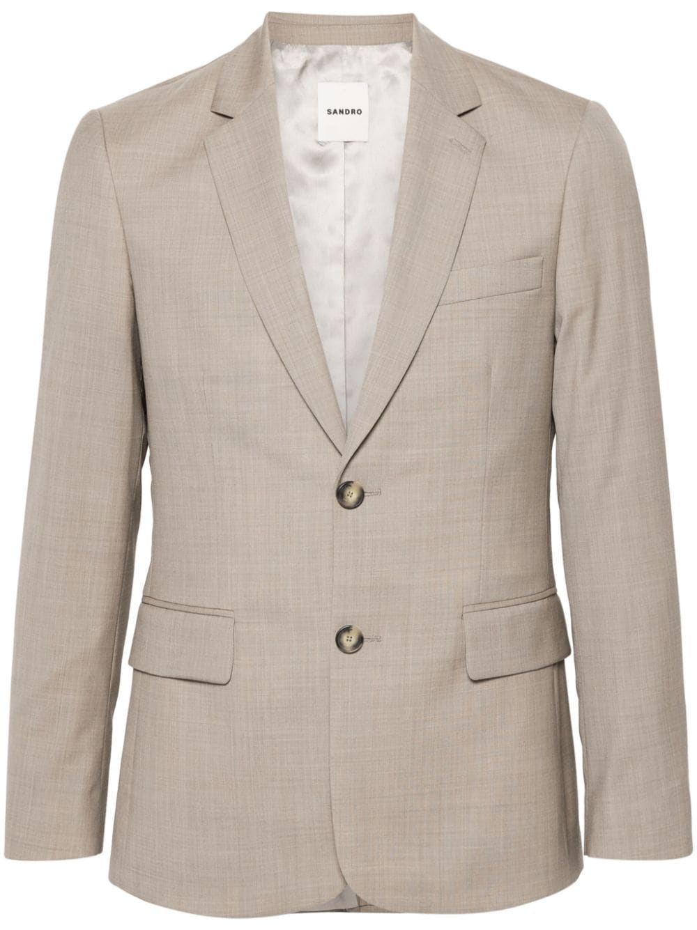 SANDRO fine-checked virgin-wool blazer - Brown von SANDRO