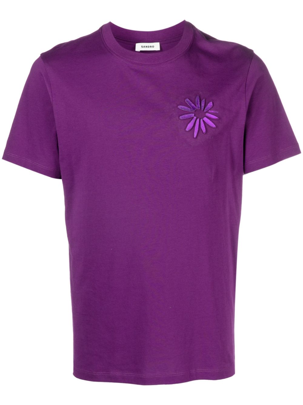 SANDRO floral-appliqué T-shirt - Purple von SANDRO