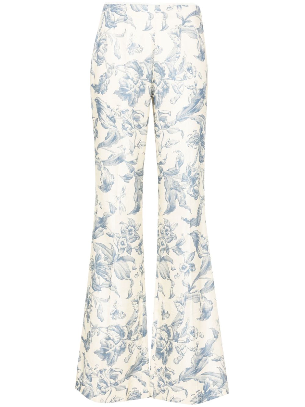 SANDRO floral-print flared trousers - White von SANDRO