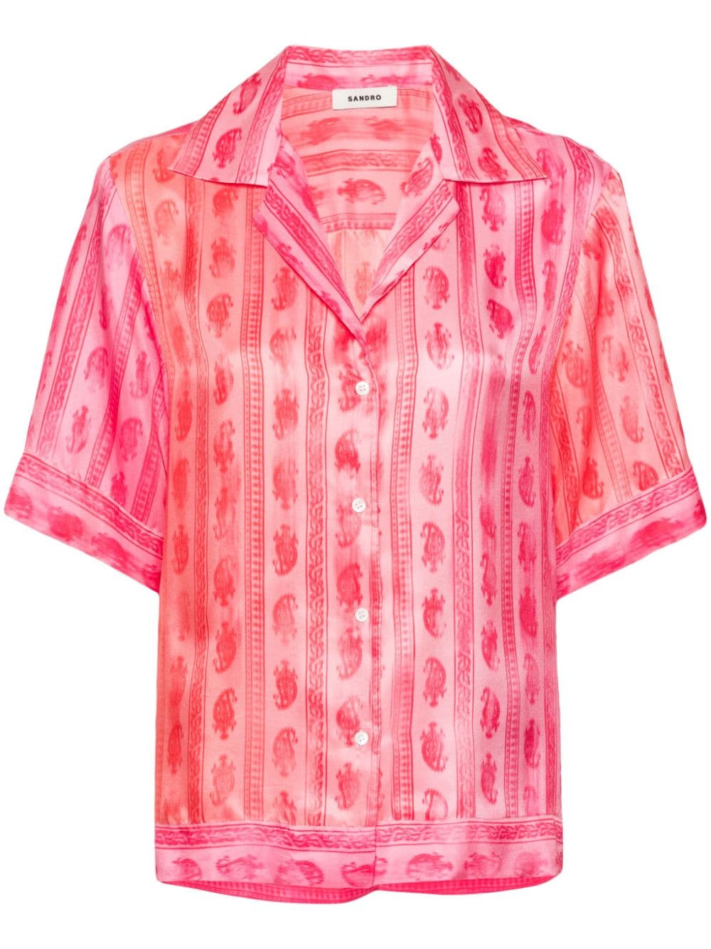 SANDRO graphic-print silk shirt - Pink von SANDRO
