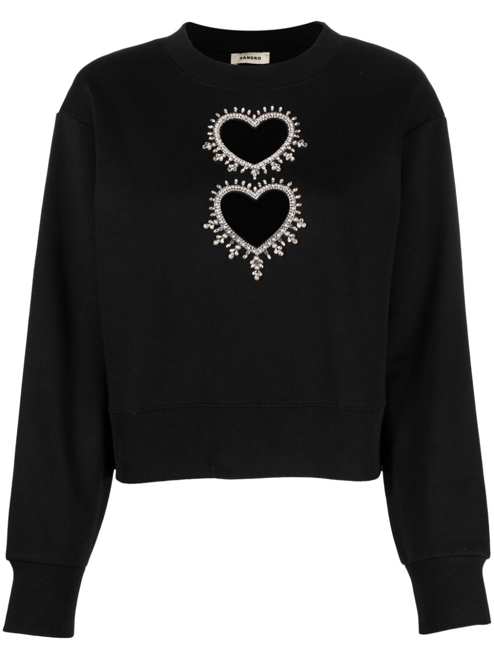 SANDRO heart cut-out sweatshirt - Black von SANDRO