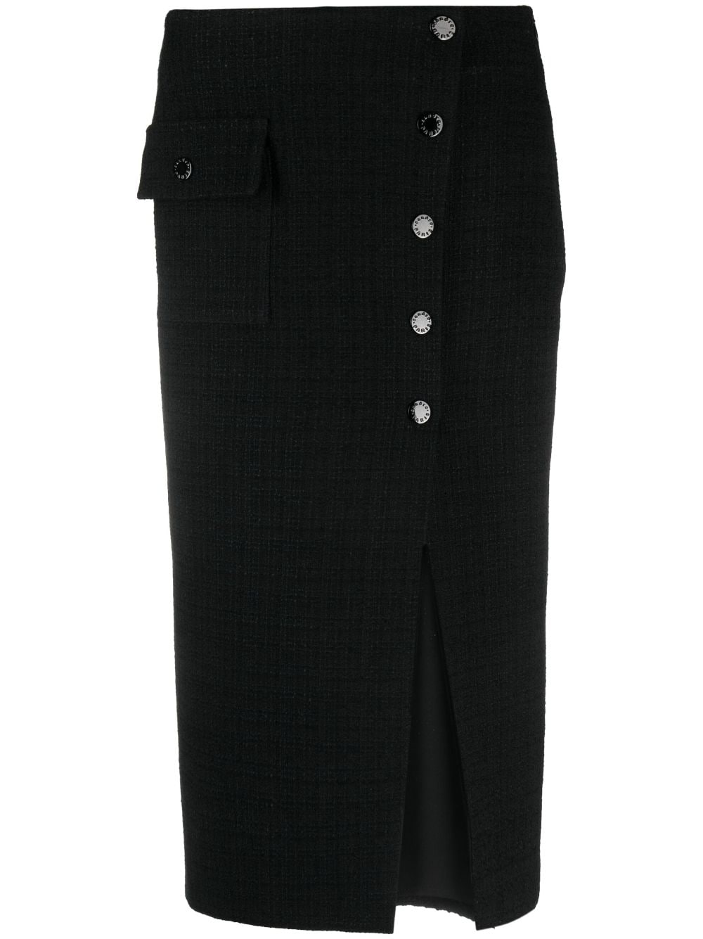 SANDRO high-waist tweed skirt - Black von SANDRO