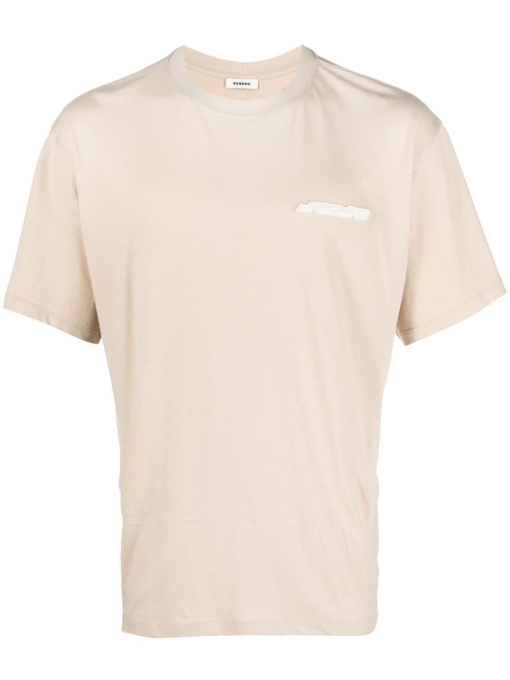 SANDRO logo-appliqué cotton T-shirt - Neutrals von SANDRO