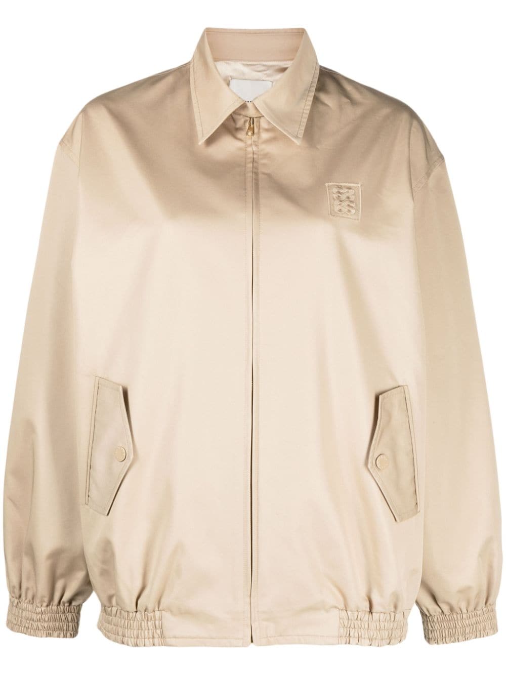 SANDRO logo-embroidered bomber jacket - Neutrals von SANDRO