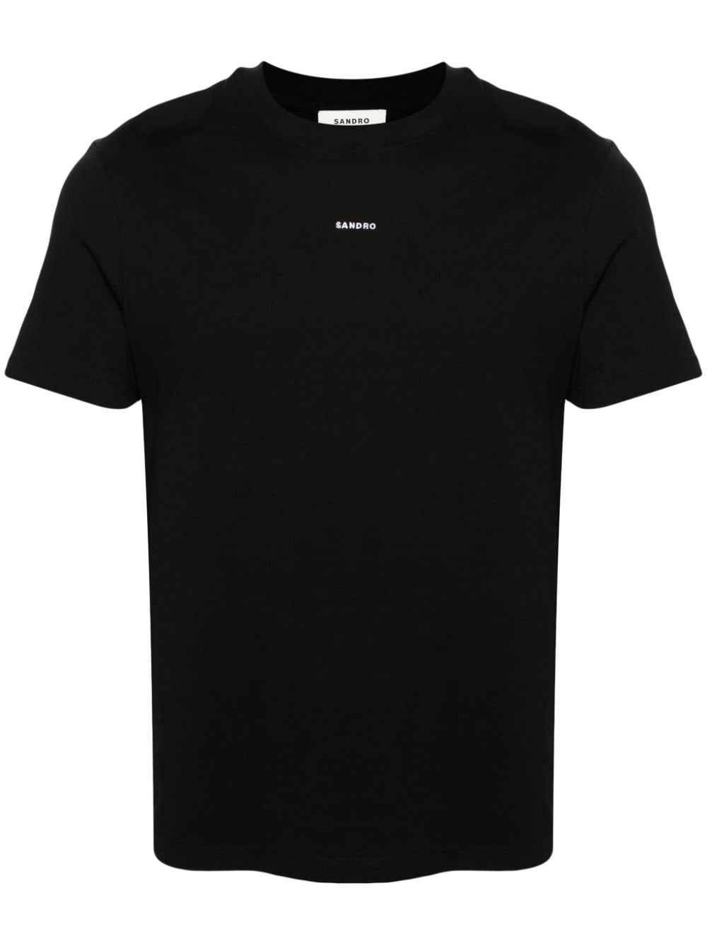 SANDRO logo-embroidered cotton T-shirt - Black von SANDRO