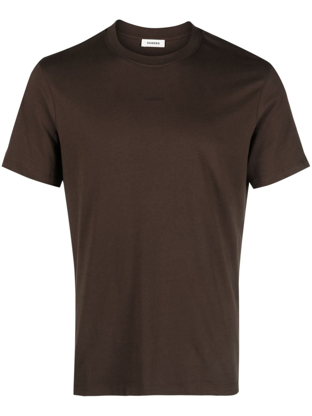 SANDRO logo-embroidered cotton T-shirt - Brown von SANDRO