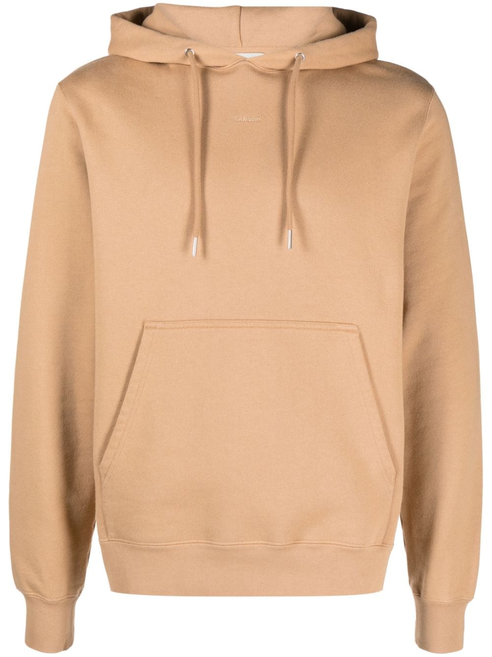 SANDRO logo-embroidered cotton hoodie - Brown von SANDRO