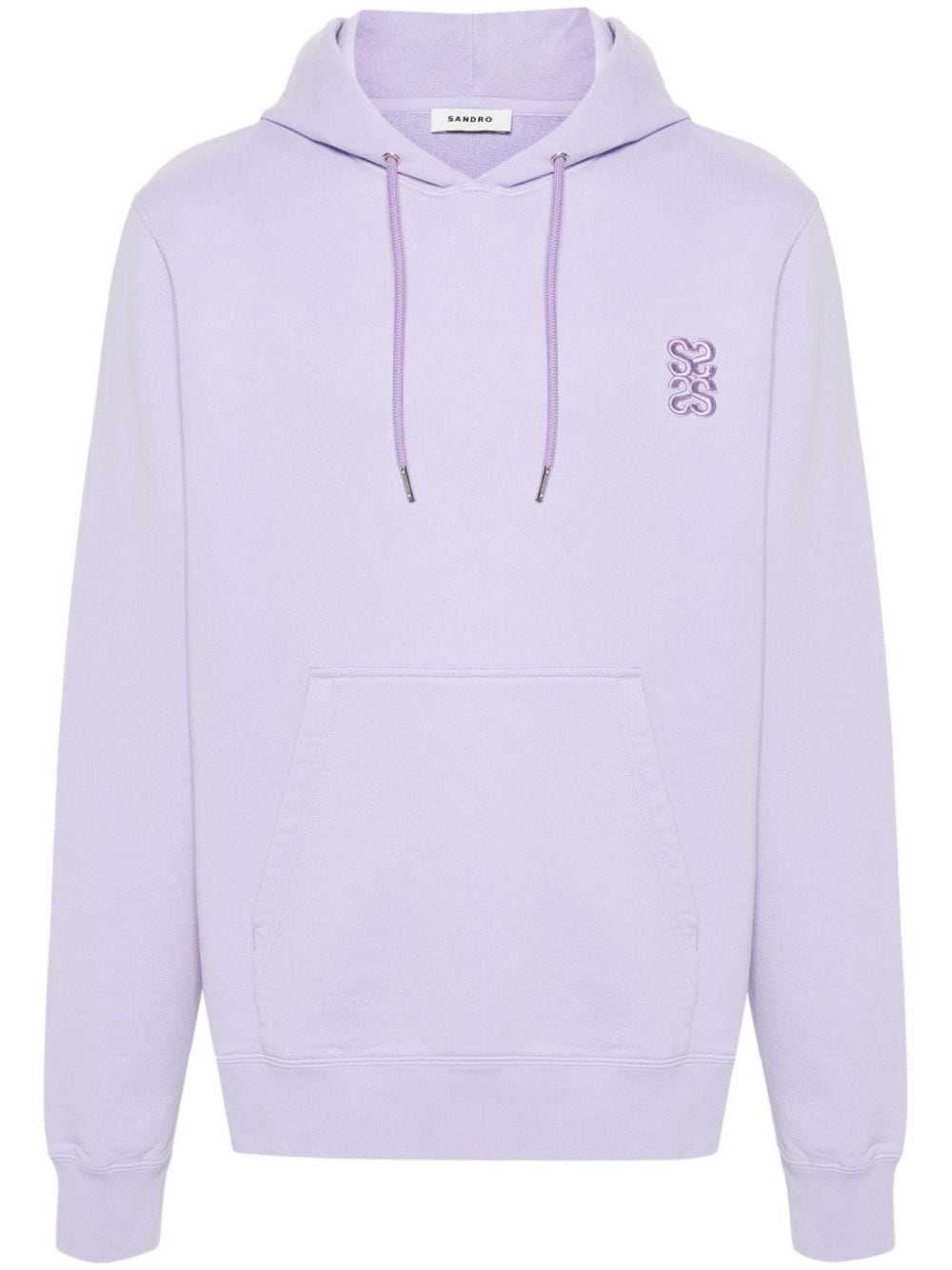 SANDRO logo-embroidered cotton hoodie - Purple von SANDRO