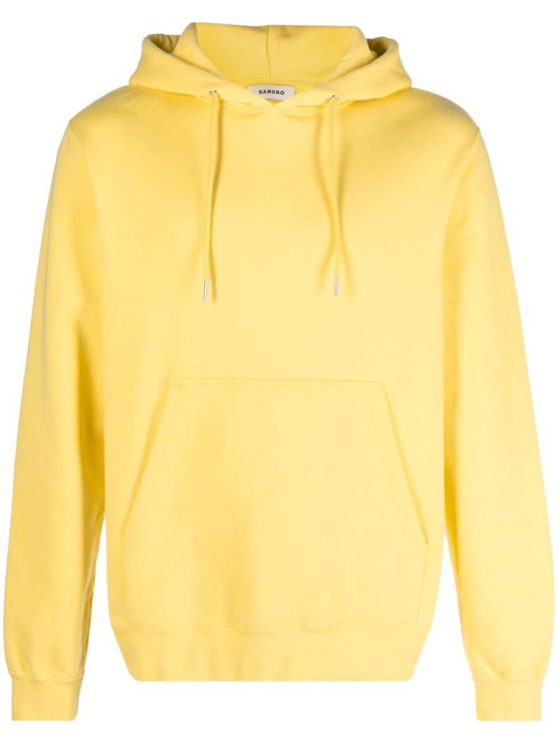 SANDRO logo-embroidered cotton hoodie - Yellow von SANDRO