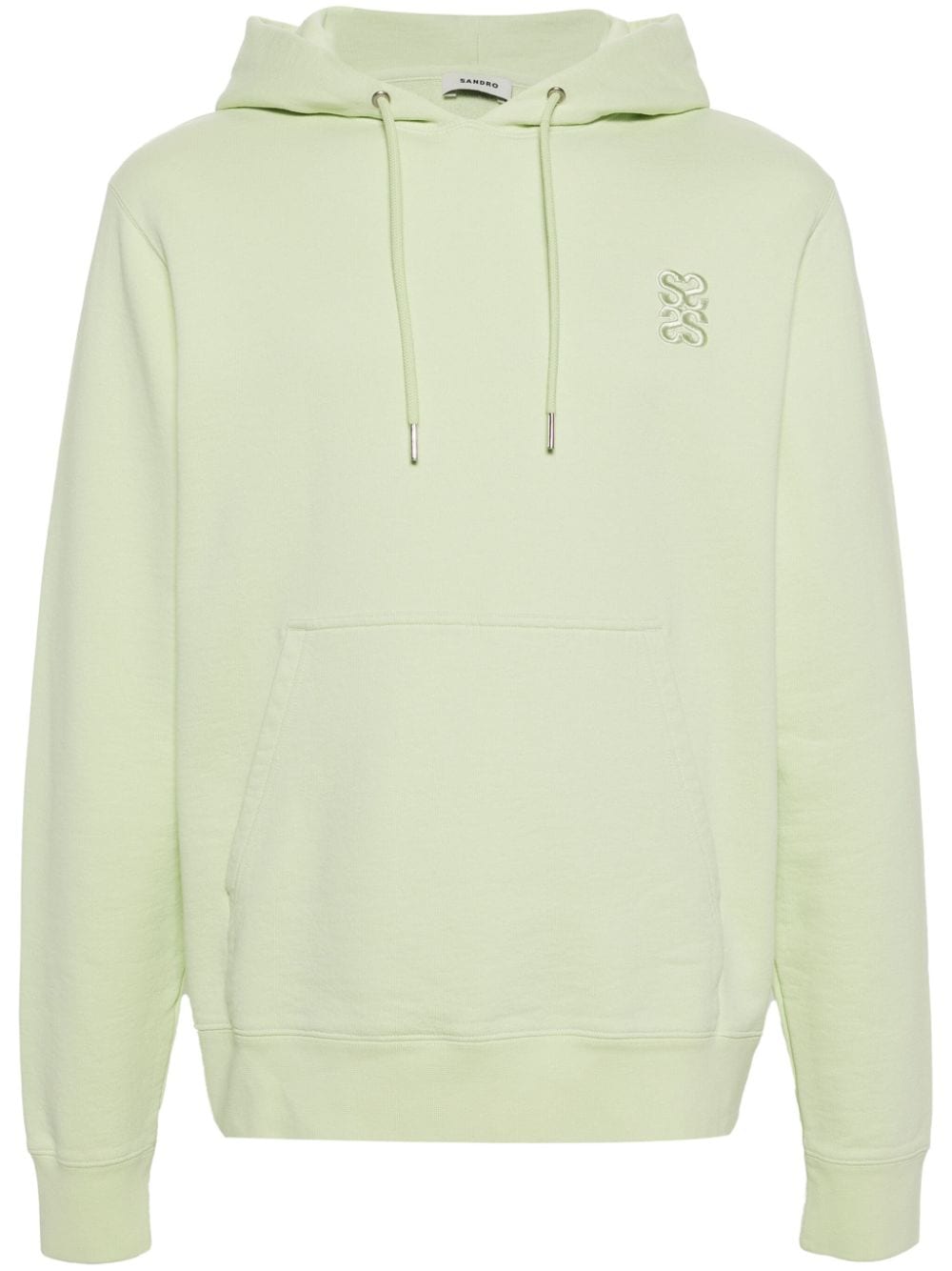 SANDRO logo-embroidered hoodie - Green von SANDRO