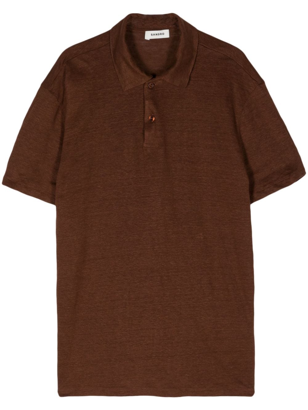 SANDRO mélange linen polo shirt - Brown von SANDRO