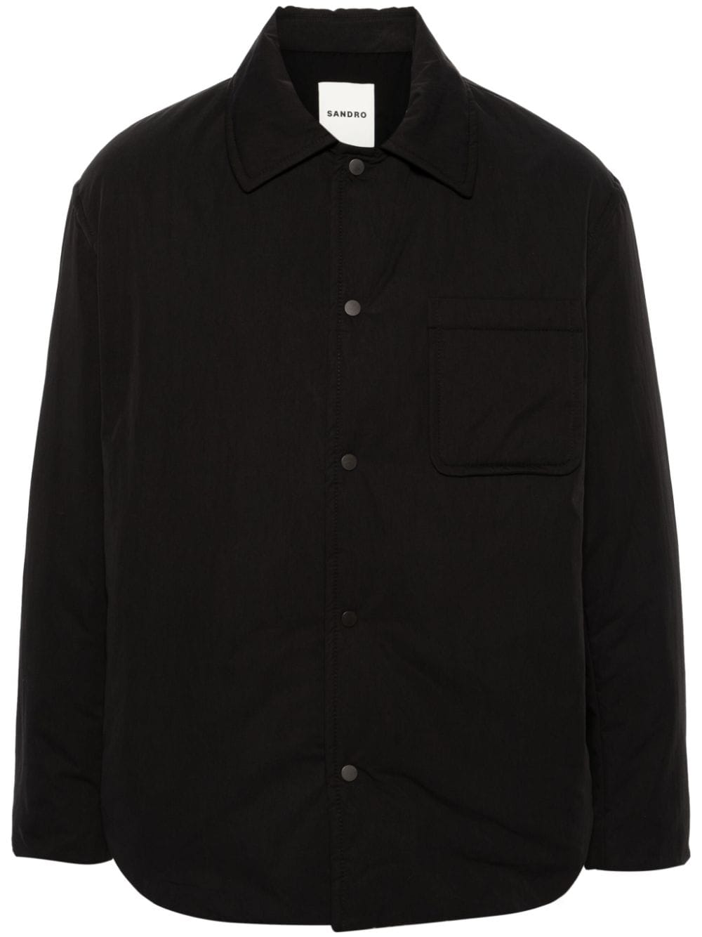 SANDRO padded cotton-blend shirt jacket - Black von SANDRO