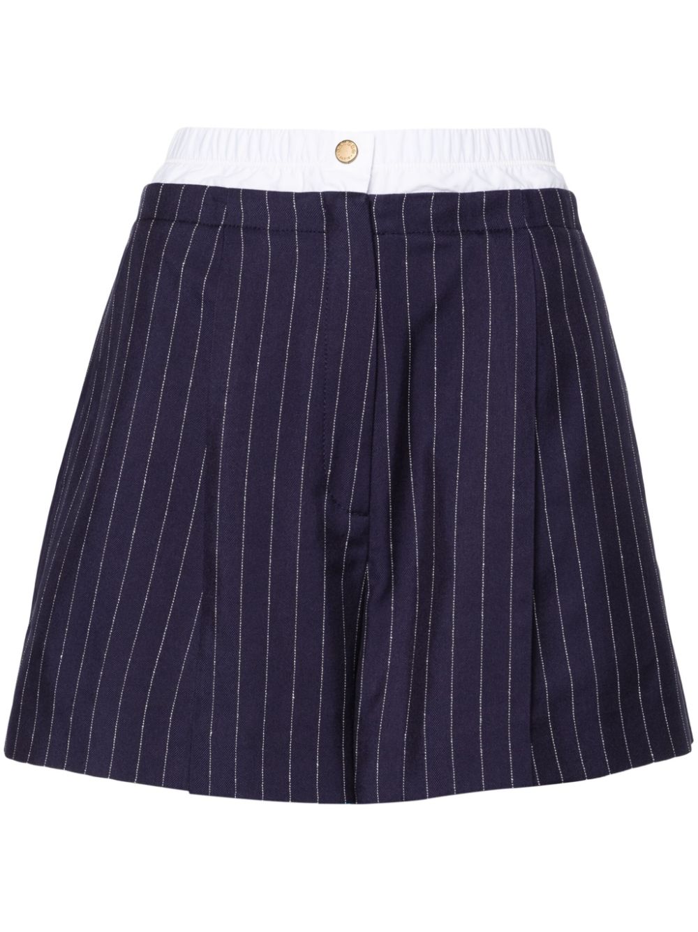 SANDRO pinstriped double-waist boxer shorts - Blue von SANDRO