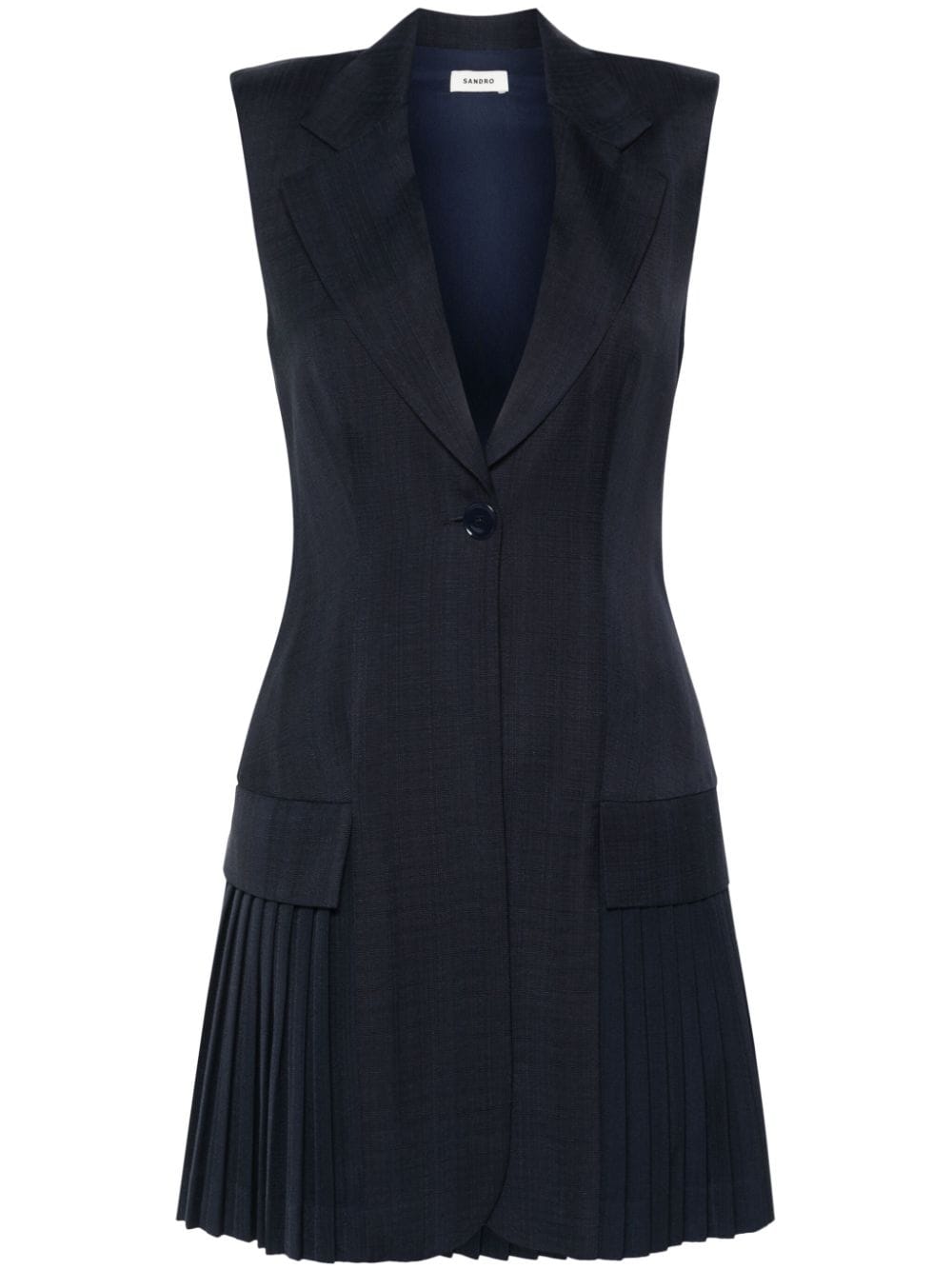 SANDRO pleated vest mini dress - Blue von SANDRO
