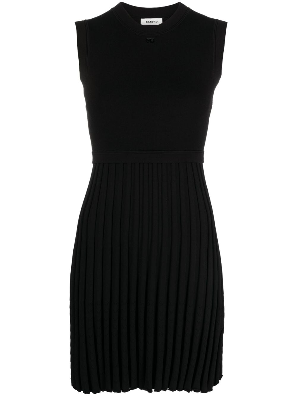 SANDRO ribbed sleeveless minidress - Black von SANDRO